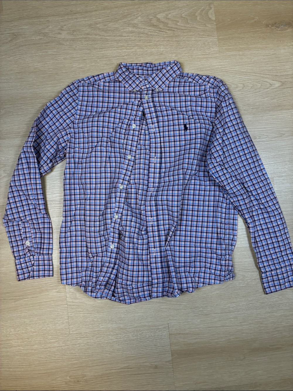 Ralph Lauren Pink & Blue Plaid Button-Down Shirt